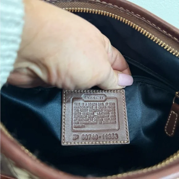 Coach Patchwork #11356 Shoulder/crossbody Bag - Brown, Green, Burgundy holiday - Picture 12 of 14